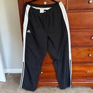 Adidas Black Athletic Pants with White Accents